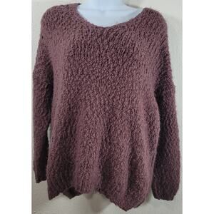Altar'd State Mauve Popcorn Knit Pull Over Sweater Small Medium Long Sleeve Soft